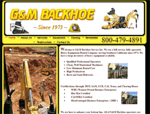 Tablet Screenshot of gandmbackhoe.com